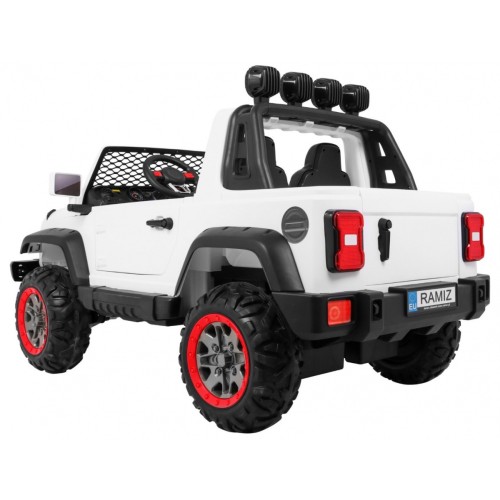 Terénne auto AllRoad pre 2 deti Biely + Pohon 4x4 + Ovládač + Pomalý štart + MP3 LED