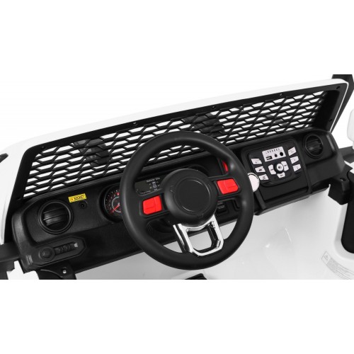 Terénne auto AllRoad pre 2 deti Biely + Pohon 4x4 + Ovládač + Pomalý štart + MP3 LED