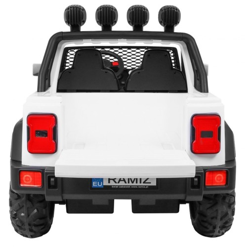 Terénne auto AllRoad pre 2 deti Biely + Pohon 4x4 + Ovládač + Pomalý štart + MP3 LED