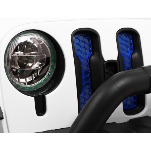 Terénne auto AllRoad pre 2 deti Biely + Pohon 4x4 + Ovládač + Pomalý štart + MP3 LED