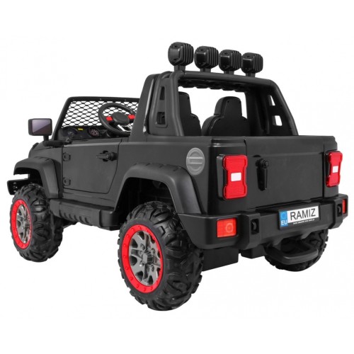 Terénne auto AllRoad pre 2 deti Čierny + Pohon 4x4 + Ovládač + Pomalý štart + MP3 LED