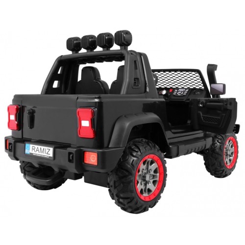 Terénne auto AllRoad pre 2 deti Čierny + Pohon 4x4 + Ovládač + Pomalý štart + MP3 LED
