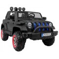 Terénne auto AllRoad pre 2 deti Čierny + Pohon 4x4 + Ovládač + Pomalý štart + MP3 LED