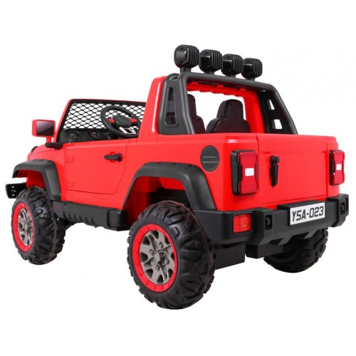 Terénne auto AllRoad pre 2 deti Červený + Pohon 4x4 + Ovládač + Pomalý štart + MP3 LED