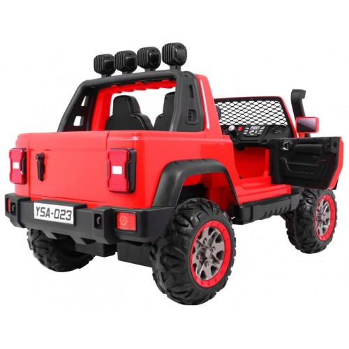 Terénne auto AllRoad pre 2 deti Červený + Pohon 4x4 + Ovládač + Pomalý štart + MP3 LED