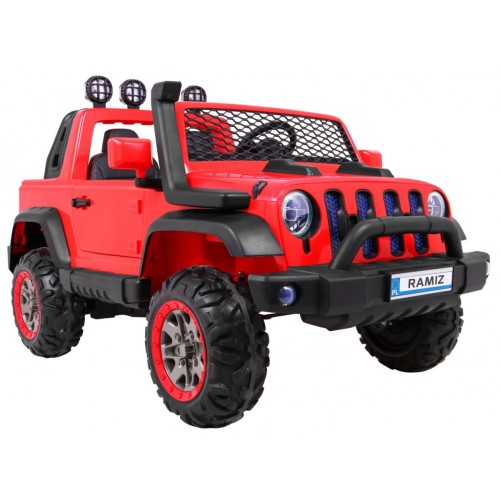 Terénne auto AllRoad pre 2 deti Červený + Pohon 4x4 + Ovládač + Pomalý štart + MP3 LED