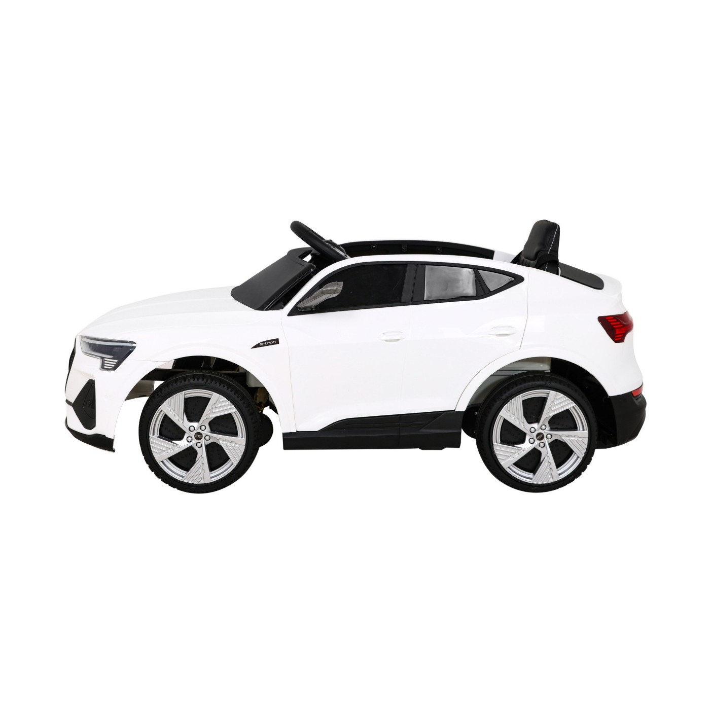 Audi E-Tron Sportback pre deti Biely + Ovládač + Pohon 4x4 + Pomalý štart + Rádio MP3 + LED