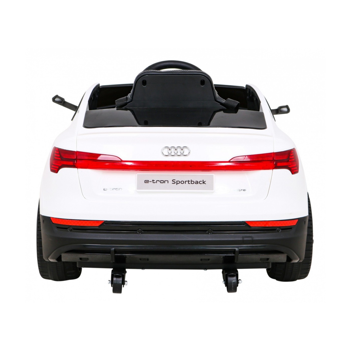 Audi E-Tron Sportback pre deti Biely + Ovládač + Pohon 4x4 + Pomalý štart + Rádio MP3 + LED