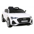 Audi E-Tron Sportback pre deti Biely + Ovládač + Pohon 4x4 + Pomalý štart + Rádio MP3 + LED