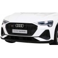 Audi E-Tron Sportback pre deti Biely + Ovládač + Pohon 4x4 + Pomalý štart + Rádio MP3 + LED