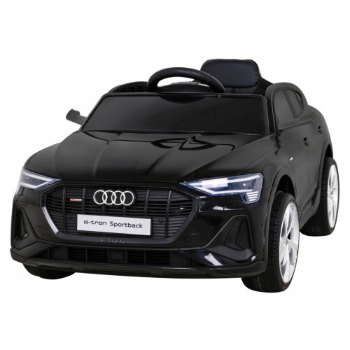 Audi E-Tron Sportback pre deti Čierny + Ovládač + Pohon 4x4 + Pomalý štart + Rádio MP3 + LED