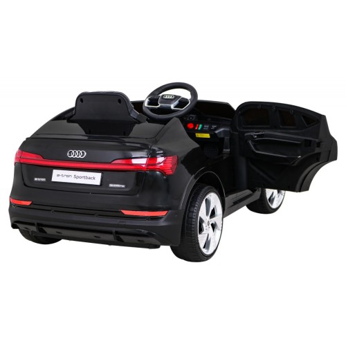 Audi E-Tron Sportback pre deti Čierny + Ovládač + Pohon 4x4 + Pomalý štart + Rádio MP3 + LED