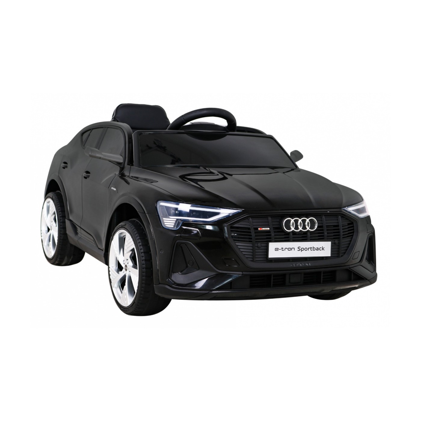 Audi E-Tron Sportback pre deti Čierny + Ovládač + Pohon 4x4 + Pomalý štart + Rádio MP3 + LED
