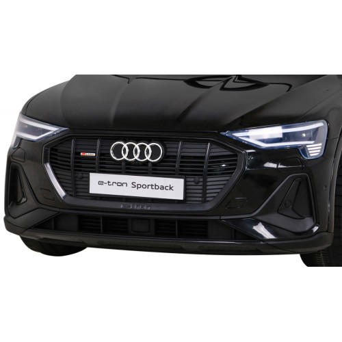 Audi E-Tron Sportback pre deti Čierny + Ovládač + Pohon 4x4 + Pomalý štart + Rádio MP3 + LED