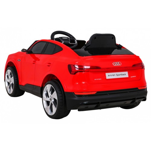 Audi E-Tron Sportback pre deti Červený + Ovládač + Pohon 4x4 + Pomalý štart + Rádio MP3 + LED