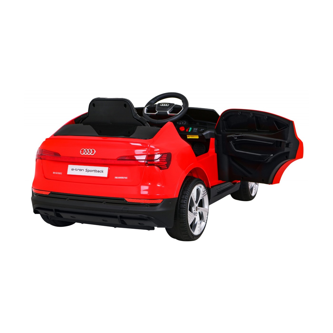 Audi E-Tron Sportback pre deti Červený + Ovládač + Pohon 4x4 + Pomalý štart + Rádio MP3 + LED