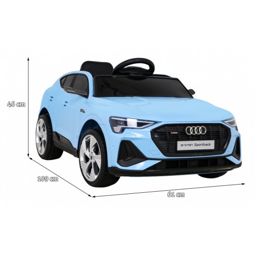Audi E-Tron Sportback pre deti Modrý + Ovládač + Pohon 4x4 + Pomalý štart + Rádio MP3 + LED