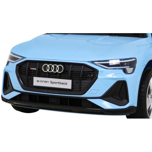 Audi E-Tron Sportback pre deti Modrý + Ovládač + Pohon 4x4 + Pomalý štart + Rádio MP3 + LED