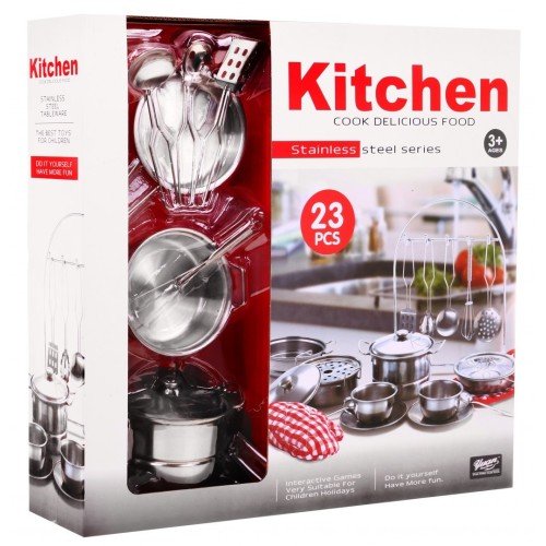 Šéfkuchárska sada pre deti 3+ Hrnce + Kuchynské náradie + Kuchársky odev + Príslušenstvo 23 ks.