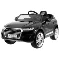 Audi Q7 Quattro S-Line na batériu Čierny + Ovládač + Pomalý štart + EVA + Rádio MP3 LED