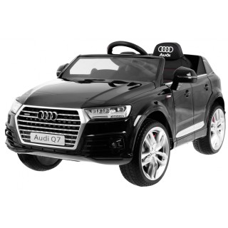 Audi Q7 Quattro S-Line na batériu Čierny + Ovládač + Pomalý štart + EVA + Rádio MP3 LED