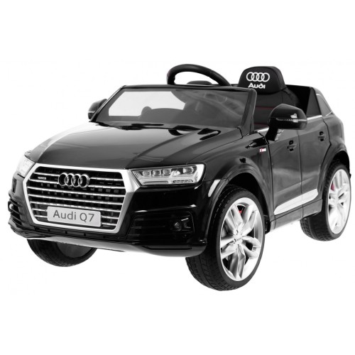 Audi Q7 Quattro S-Line na batériu Čierny + Ovládač + Pomalý štart + EVA + Rádio MP3 LED