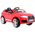 Audi Q7 Quattro S-Line na batériu Červený + Ovládač + Pomalý štart + EVA + Rádio MP3 LED