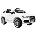 Audi Q7 Quattro S-Line na batériu Lakovaný Biely + Ovládač + Pomalý štart + EVA + Rádio MP3
