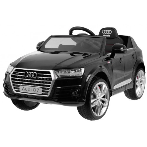 Audi Q7 Quattro S-Line na batériu Lakovaný Čierny + Ovládač + Pomalý štart + EVA + Rádio MP3