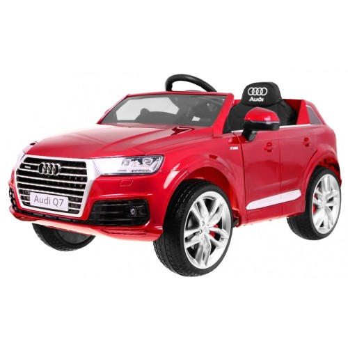 Audi Q7 Quattro S-Line na batériu Lakovaný Červený + Ovládač + Pomalý štart + EVA + Rádio MP3