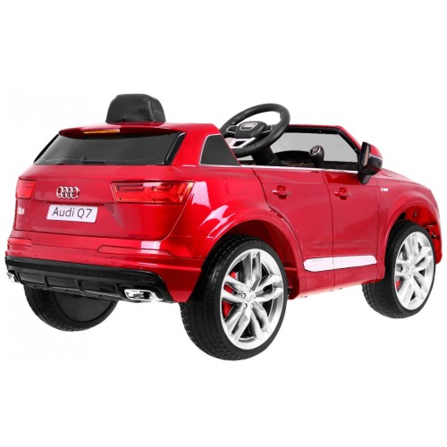 Audi Q7 Quattro S-Line na batériu Lakovaný Červený + Ovládač + Pomalý štart + EVA + Rádio MP3