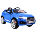 Audi Q7 Quattro S-Line na batériu Lakovaný Modrý + Ovládač + Pomalý štart + EVA + Rádio MP3