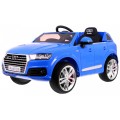 Audi Q7 Quattro S-Line na batériu Modrý + Ovládač + Pomalý štart + EVA + Rádio MP3 LED