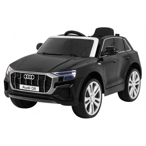 Audi Q8 Lift na batériu pre deti Čierny + Ovládač + EVA + Pomalý štart + MP3 USB + LED