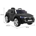 Audi Q8 Lift na batériu pre deti Čierny + Ovládač + EVA + Pomalý štart + MP3 USB + LED