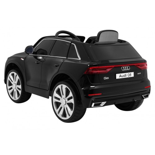 Audi Q8 Lift na batériu pre deti Čierny + Ovládač + EVA + Pomalý štart + MP3 USB + LED