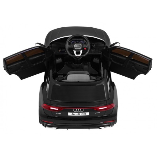 Audi Q8 Lift na batériu pre deti Čierny + Ovládač + EVA + Pomalý štart + MP3 USB + LED