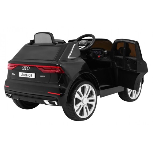Audi Q8 Lift na batériu pre deti Čierny + Ovládač + EVA + Pomalý štart + MP3 USB + LED