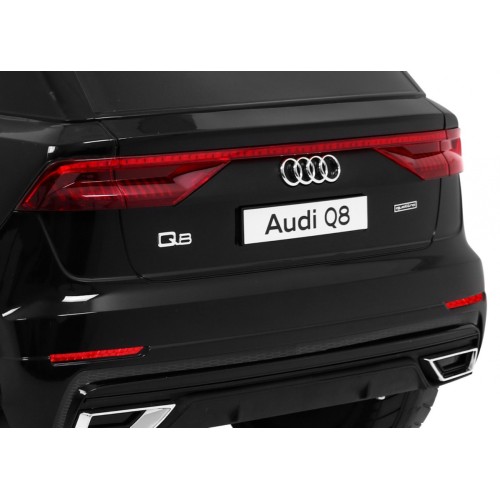 Audi Q8 Lift na batériu pre deti Čierny + Ovládač + EVA + Pomalý štart + MP3 USB + LED