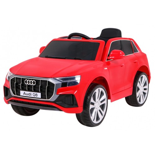 Audi Q8 Lift na batériu pre deti Červený + Ovládač + EVA + Pomalý štart + MP3 USB + LED