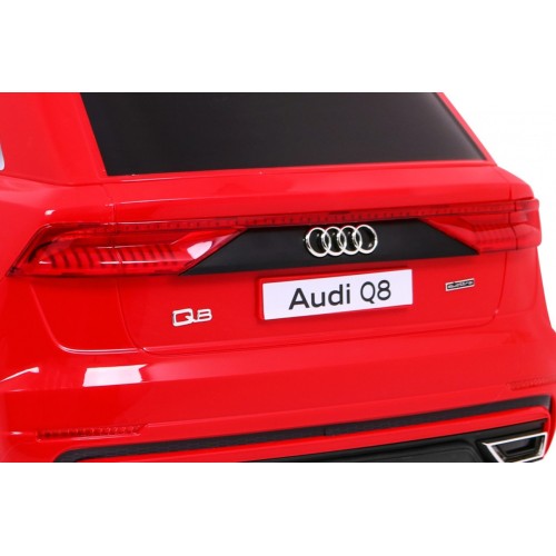 Audi Q8 Lift na batériu pre deti Červený + Ovládač + EVA + Pomalý štart + MP3 USB + LED