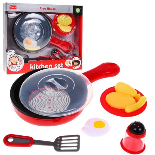 Interaktívna panvica pre deti 3+ Funkcia smaženia + Zvuky Svetlá + Hračkové jedlo meniace farbu