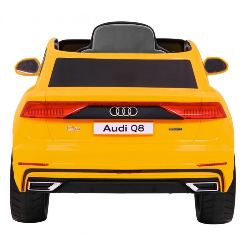 Audi Q8 Lift na batériu pre deti Žltý + Ovládač + EVA + Pomalý štart + MP3 USB + LED