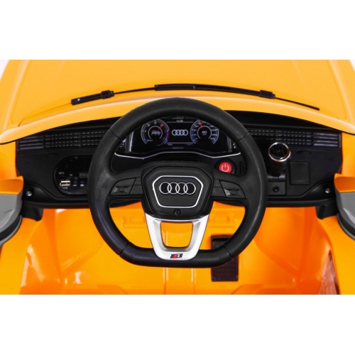 Audi Q8 Lift na batériu pre deti Žltý + Ovládač + EVA + Pomalý štart + MP3 USB + LED
