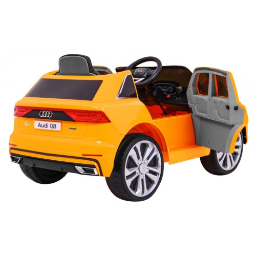 Audi Q8 Lift na batériu pre deti Žltý + Ovládač + EVA + Pomalý štart + MP3 USB + LED