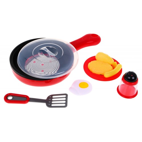Interaktívna panvica pre deti 3+ Funkcia smaženia + Zvuky Svetlá + Hračkové jedlo meniace farbu