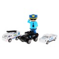 Policajné auto 2v1 pre deti 3+ Skrytý priestor na autíčka + 3 Autíčka + Zvuky Svetlá