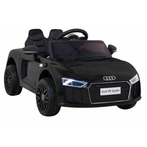 Audi R8 na batériu pre deti Čierny + Ovládač + EVA + Pomalý štart + MP3 LED