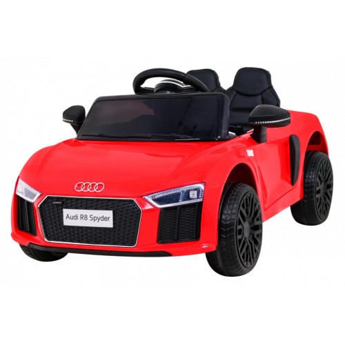 Audi R8 na batériu pre deti Červený + Ovládač + EVA + Pomalý štart + MP3 LED