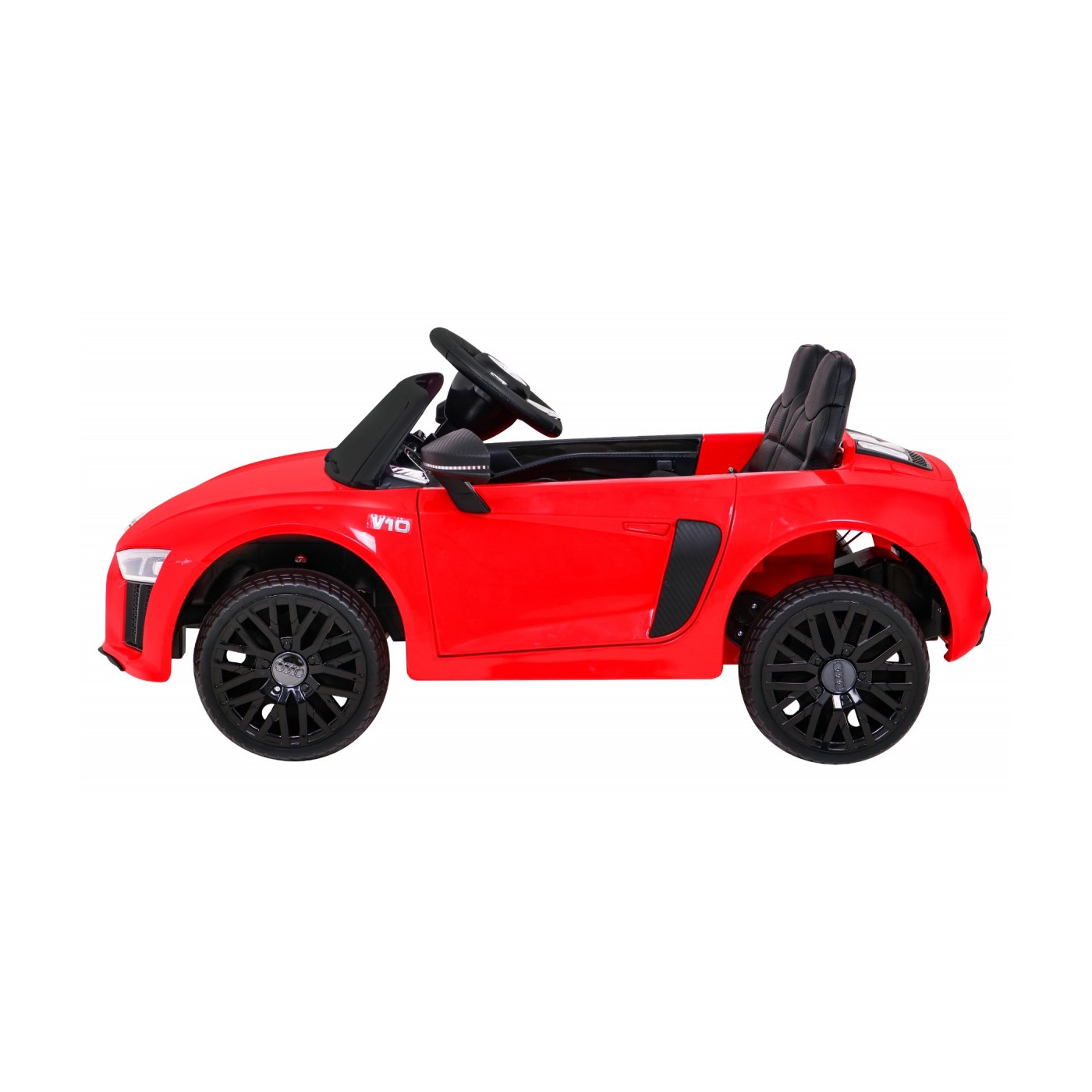 Audi R8 na batériu pre deti Červený + Ovládač + EVA + Pomalý štart + MP3 LED